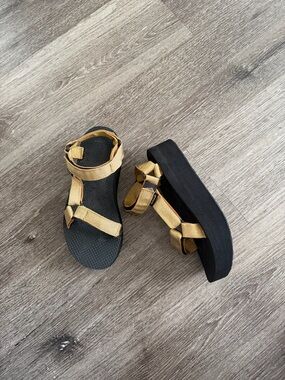 Teva Strappy Sandals in Metallic Gold